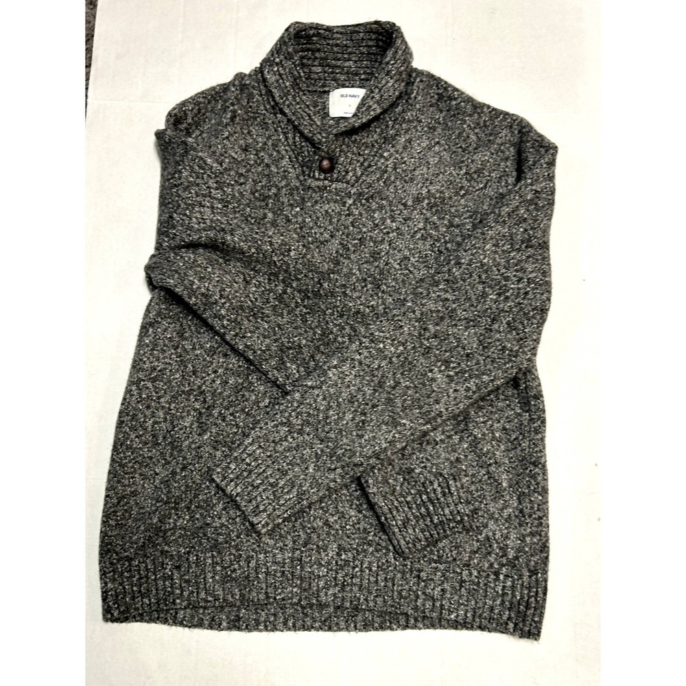 Cable Nit Chunky Men's Sweater Old Navy Black and White L